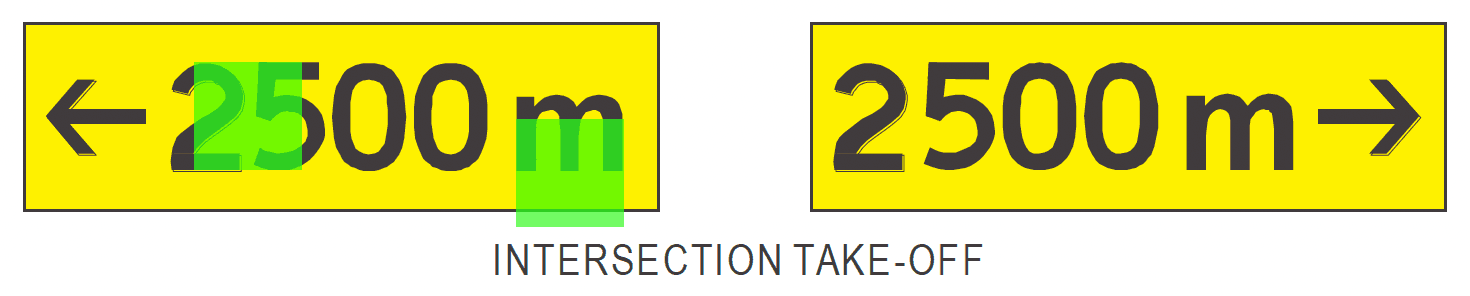 ICAO example of Intersection Take-off sign